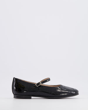 Christian Dior Kids Black Patent Ballet Flat Shoes Size 34 RRP £440