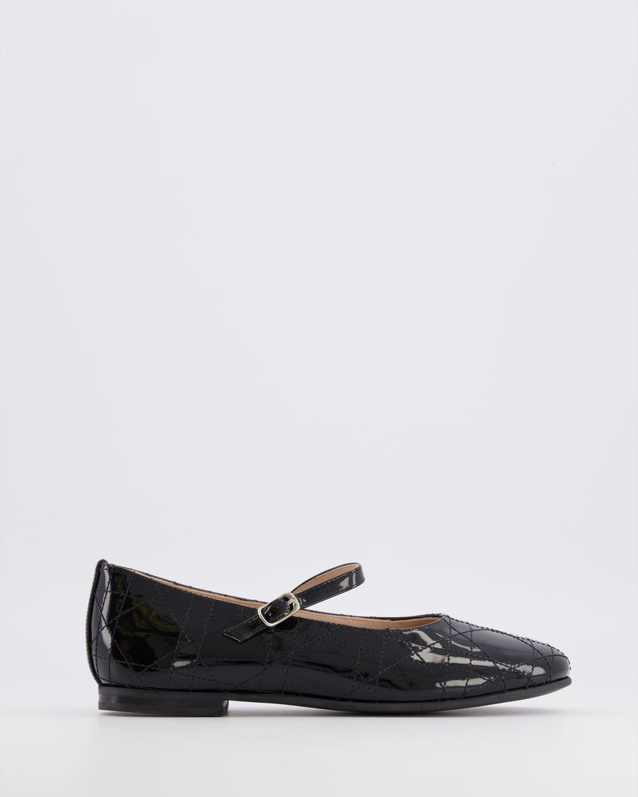 Christian Dior Kids Black Patent Ballet Flat Shoes Size 34 RRP £440