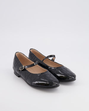 Christian Dior Kids Black Patent Ballet Flat Shoes Size 33 RRP £440