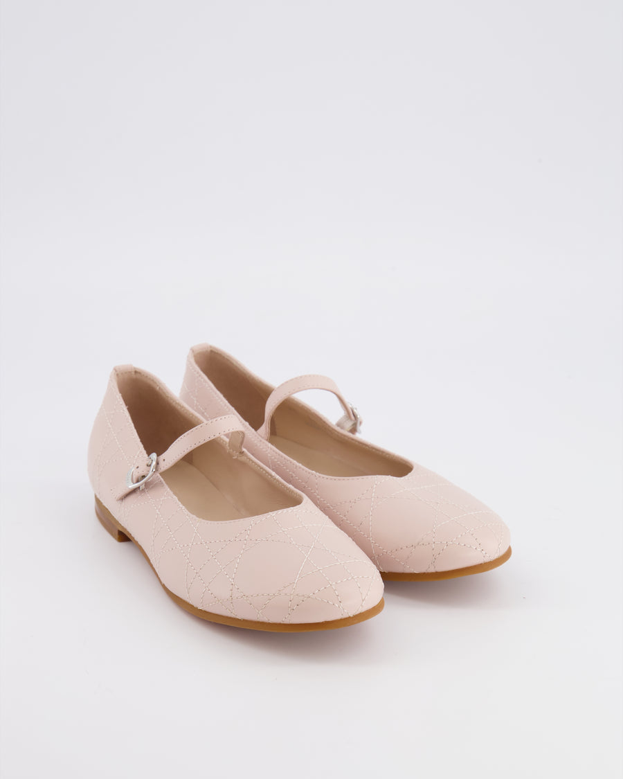 Christian Dior Kids Blush Pink Ballet Flat Shoes Size 33 RRP £440