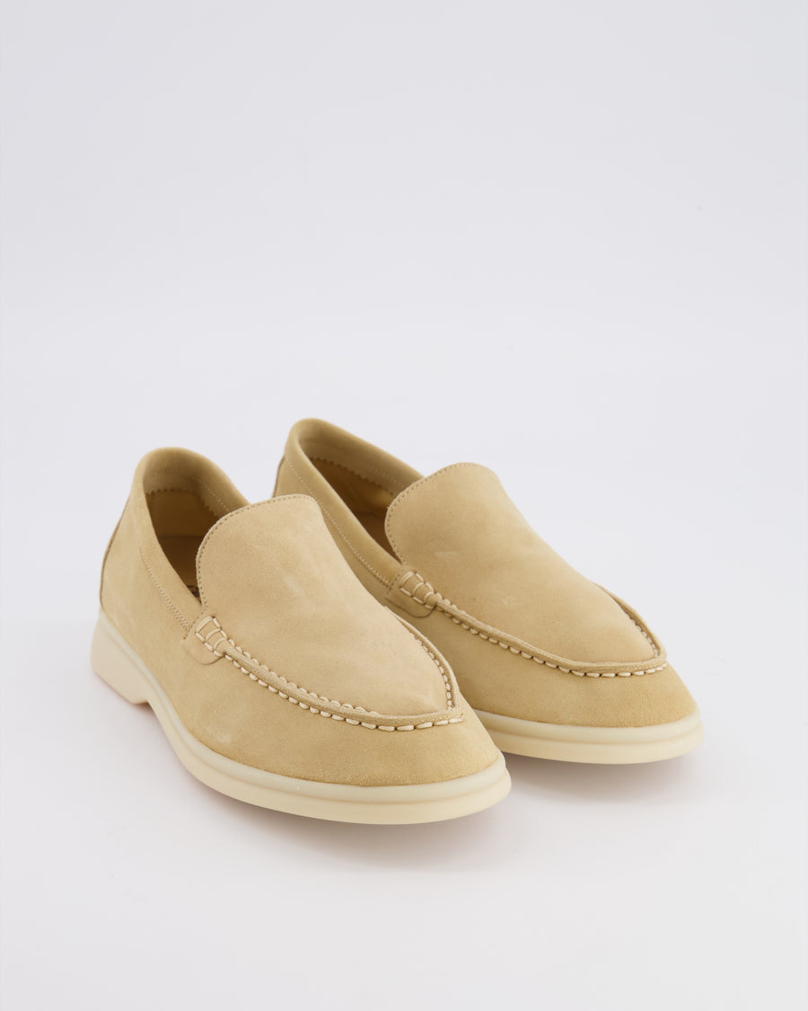 Loro Piana Kids Beige Suede Summer Walk Loafers Size 33 RRP £585