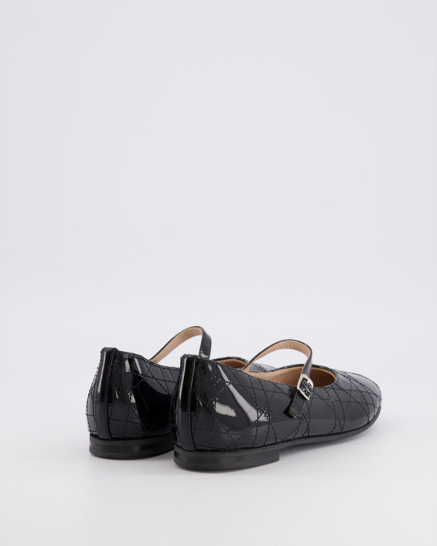 Christian Dior Kids Black Patent Ballet Flat Shoes Size 33 RRP £440