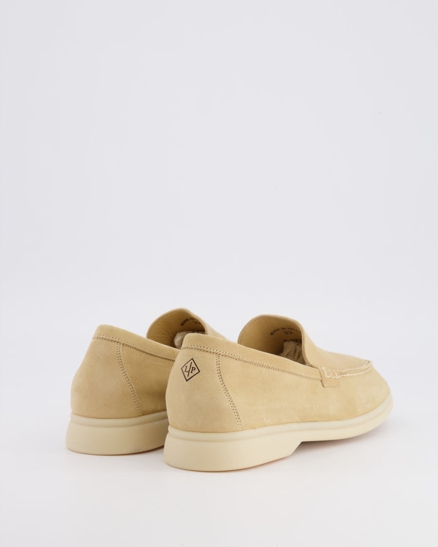 Loro Piana Kids Beige Suede Summer Walk Loafers Size 33 RRP £585