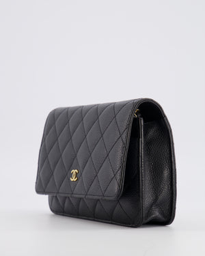Chanel Black Wallet on Chain Bag in Caviar Leather with Gold Hardware
