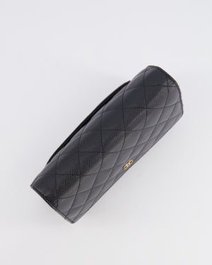 Chanel Black Wallet on Chain Bag in Caviar Leather with Gold Hardware
