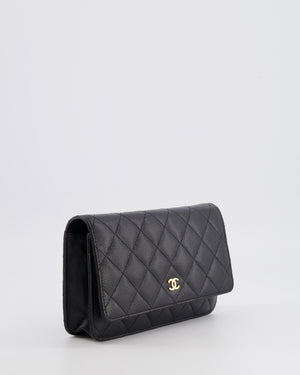 Chanel Black Wallet on Chain Bag in Caviar Leather with Gold Hardware