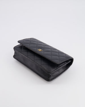 Chanel Black Wallet on Chain Bag in Caviar Leather with Gold Hardware
