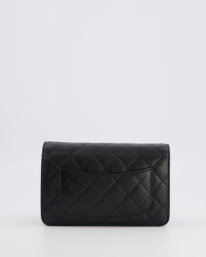 Chanel Black Wallet on Chain Bag in Caviar Leather with Gold Hardware
