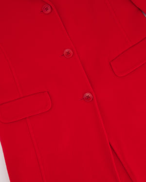 Loro Piana Kids Red Cashmere Coat with Pockets and Buttons Size 8 years RRP £2,550