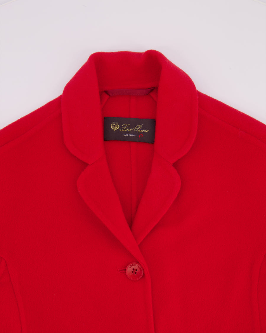 Loro Piana Kids Red Cashmere Coat with Pockets and Buttons Size 8 years RRP £2,550