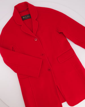 Loro Piana Kids Red Cashmere Coat with Pockets and Buttons Size 8 years RRP £2,550
