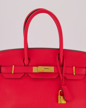 *RARE* Hermès Birkin 30 Retourne Bag in Rose Extreme Clemence Leather with Gold Hardware
