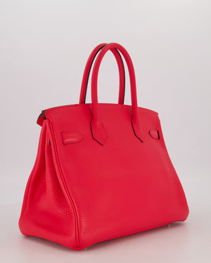 *RARE* Hermès Birkin 30 Retourne Bag in Rose Extreme Clemence Leather with Gold Hardware
