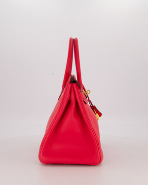 *RARE* Hermès Birkin 30 Retourne Bag in Rose Extreme Clemence Leather with Gold Hardware