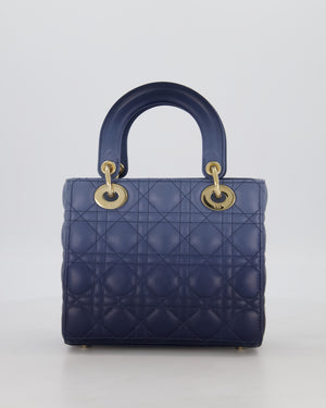Christian Dior Small Lady Dior ABC Bag in Blue Ombre Gradient Cannage Lambskin Leather and Champagne Gold Hardware