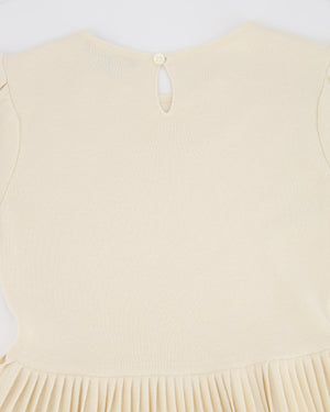Loro Piana Kids Cream Stardust Dress with Pleated Skirt Size 8 years RRP £900