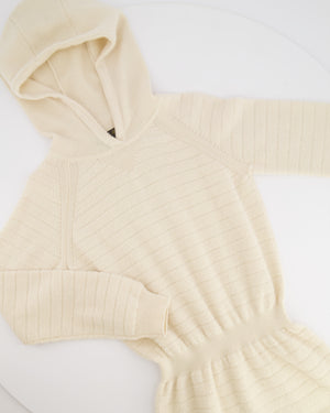 Loro Piana Kids Cream Cashmere Hooded Long-Sleeve Dress Size 8 years RRP £900