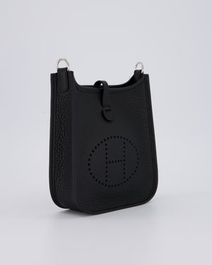 Hermès Mini Evelyne 16 Bag in Noir Clemence Leather with Palladium Hardware