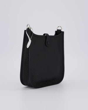 Hermès Mini Evelyne 16 Bag in Noir Clemence Leather with Palladium Hardware