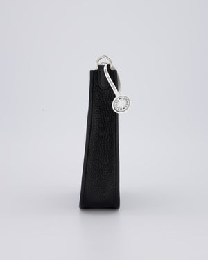 Hermès Mini Evelyne 16 Bag in Noir Clemence Leather with Palladium Hardware