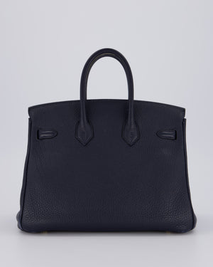 *FIRE PRICE* Hermès Birkin 25 Retourne Bag in Bleu Nuit Togo Leather with Gold Hardware
