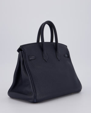 *FIRE PRICE* Hermès Birkin 25 Retourne Bag in Bleu Nuit Togo Leather with Gold Hardware