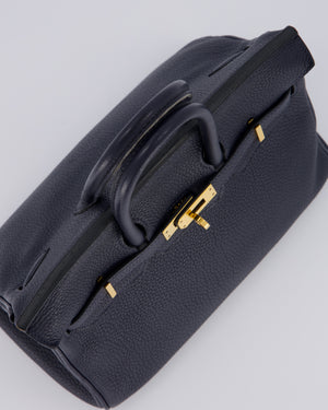 *FIRE PRICE* Hermès Birkin 25 Retourne Bag in Bleu Nuit Togo Leather with Gold Hardware