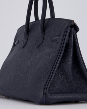 *FIRE PRICE* Hermès Birkin 25 Retourne Bag in Bleu Nuit Togo Leather with Gold Hardware