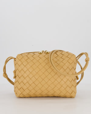 Bottega Veneta Beige Medium Loop Intrecciato Camera Bag in Lambskin Leather
