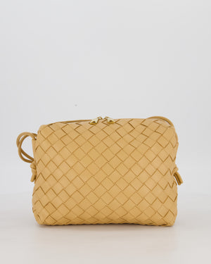 Bottega Veneta Beige Medium Loop Intrecciato Camera Bag in Lambskin Leather
