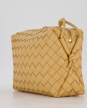 Bottega Veneta Beige Medium Loop Intrecciato Camera Bag in Lambskin Leather