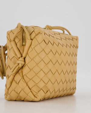 Bottega Veneta Beige Medium Loop Intrecciato Camera Bag in Lambskin Leather