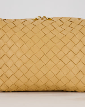 Bottega Veneta Beige Medium Loop Intrecciato Camera Bag in Lambskin Leather