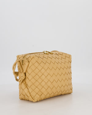 Bottega Veneta Beige Medium Loop Intrecciato Camera Bag in Lambskin Leather
