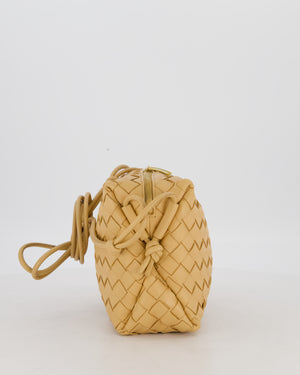 Bottega Veneta Beige Medium Loop Intrecciato Camera Bag in Lambskin Leather