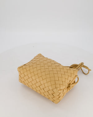 Bottega Veneta Beige Medium Loop Intrecciato Camera Bag in Lambskin Leather