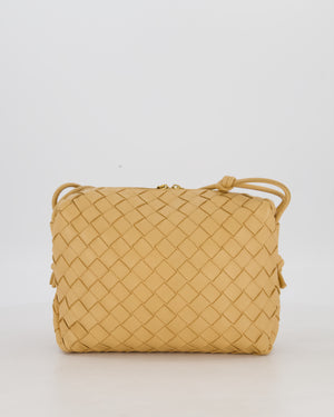 Bottega Veneta Beige Medium Loop Intrecciato Camera Bag in Lambskin Leather