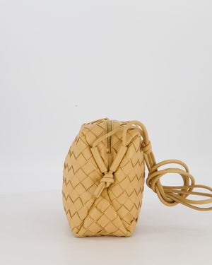 Bottega Veneta Beige Medium Loop Intrecciato Camera Bag in Lambskin Leather