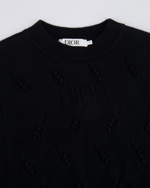 Christian Dior Kids Black Knit Sleeveless Jumper with Dior Logo Size 8 years RRP £460