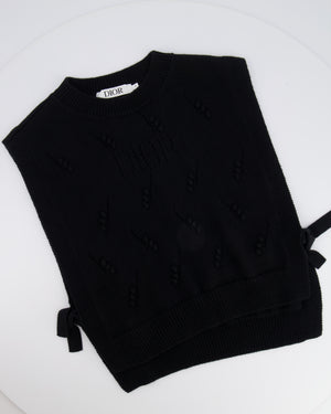 Christian Dior Kids Black Knit Sleeveless Jumper with Dior Logo Size 8 years RRP £460