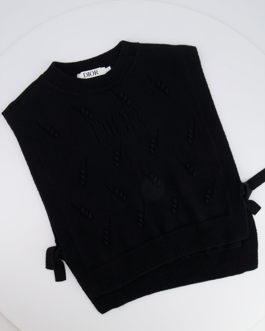 Christian Dior Kids Black Knit Sleeveless Jumper with Dior Logo Size 8 years RRP £460