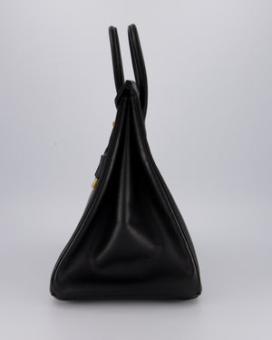 *RARE* Hermès Birkin 40 Retourne Bag in Black Ardennes Leather with Gold Hardware