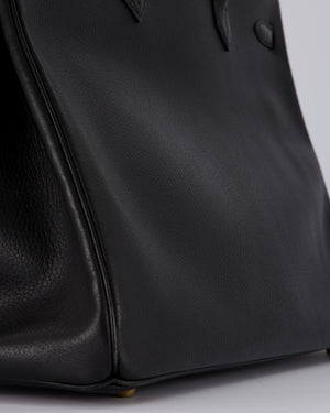 *RARE* Hermès Birkin 40 Retourne Bag in Black Ardennes Leather with Gold Hardware