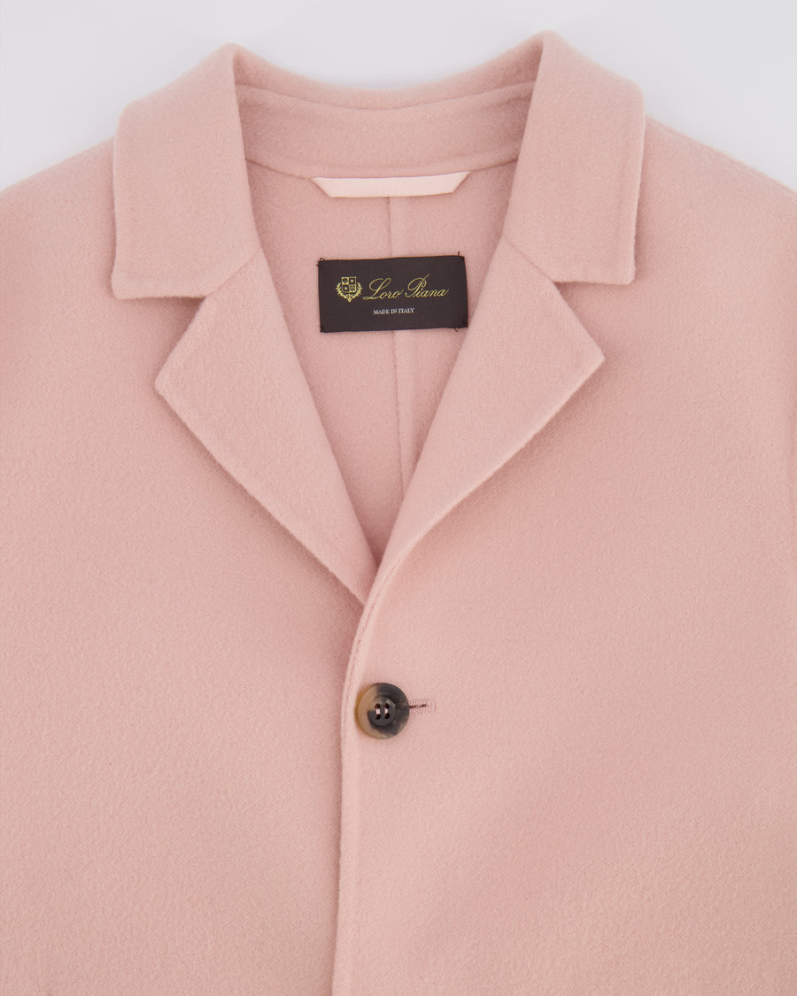 Loro Piana Kids Baby Pink Cashmere Coat with Brown Buttons and Pockets Size 8 years RRP £2,500