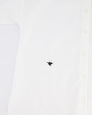 Christian Dior Kids White Long-Sleeve Shirt with Black Bee Detail Size 8 years RRP £380