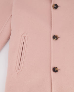 Loro Piana Kids Baby Pink Cashmere Coat with Brown Buttons and Pockets Size 8 years RRP £2,500