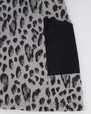 Christian Dior Kids FW23 Grey and Black Leopard Sleeveless Dress with Pocket Logo Detail Size 8 years RRP £800
