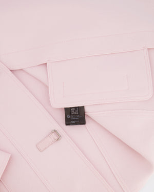 Loro Piana Kids Baby Pink Cashmere Jacket with Lambskin Leather Front Strap Details Size 6 years RRP £2,500