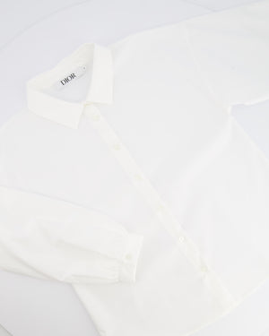 Christian Dior Kids White Long-Sleeve Shirt with Black Bee Detail Size 8 years RRP £380