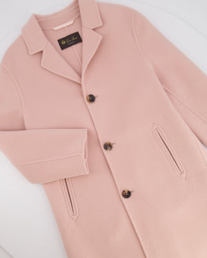 Loro Piana Kids Baby Pink Cashmere Coat with Brown Buttons and Pockets Size 8 years RRP £2,500